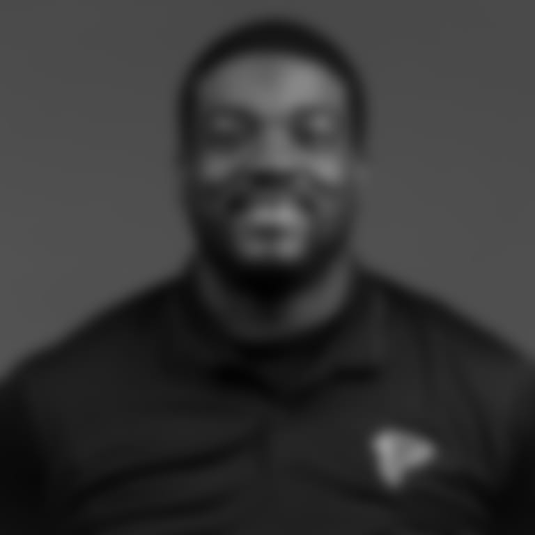 Atlanta Falcons offensive assistant K.J. Black poses for a headshot in Ticketmaster Studios at the Atlanta Falcons headquarters in Flowery Branch, Georgia, on Thursday, February 15, 2024. (Photo by Shanna Lockwood/Atlanta Falcons)