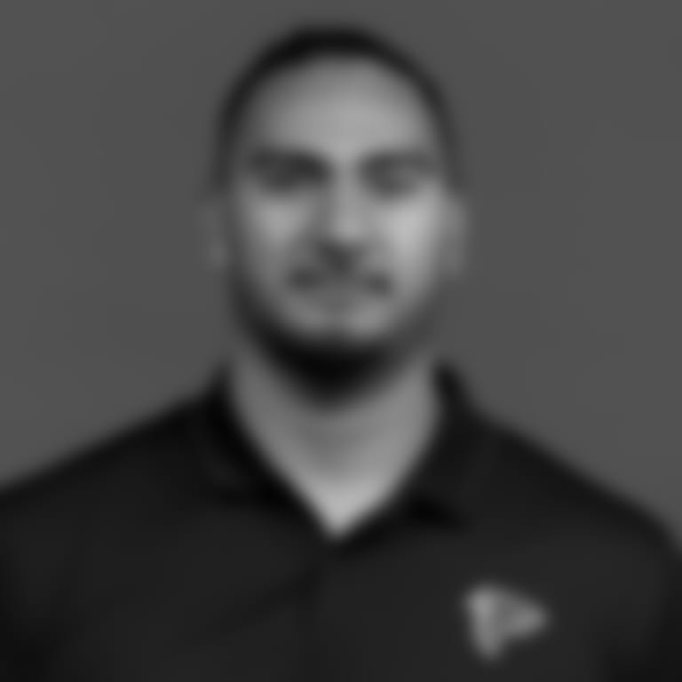 Atlanta Falcons defensive assistant John Timu poses for a headshot in Ticketmaster Studios at the Atlanta Falcons headquarters in Flowery Branch, Georgia, on Thursday, February 15, 2024. (Photo by Shanna Lockwood/Atlanta Falcons)