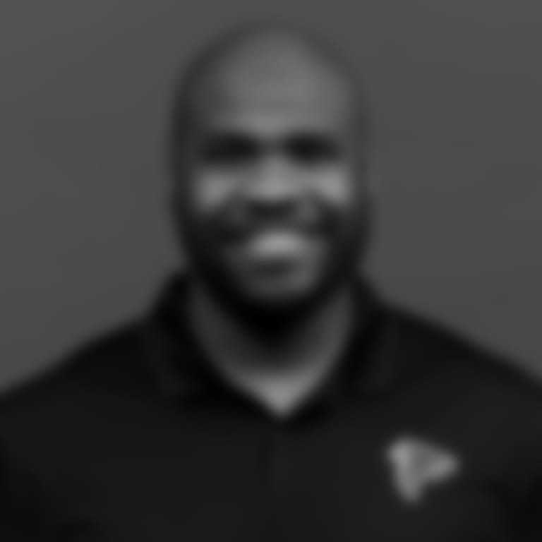 Atlanta Falcons secondary coach Justin Hood poses for a headshot in Ticketmaster Studios at the Atlanta Falcons headquarters in Flowery Branch, Georgia, on Thursday, February 15, 2024. (Photo by Shanna Lockwood/Atlanta Falcons)