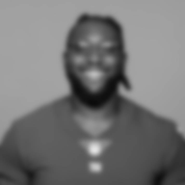 This is a 2024 photo of Joshua Ezeudu of the New York Giants NFL football team. This image reflects the New York Giants active roster as of 06/10/2024 when this image was taken. (Evan Pinkus/New York Giants)