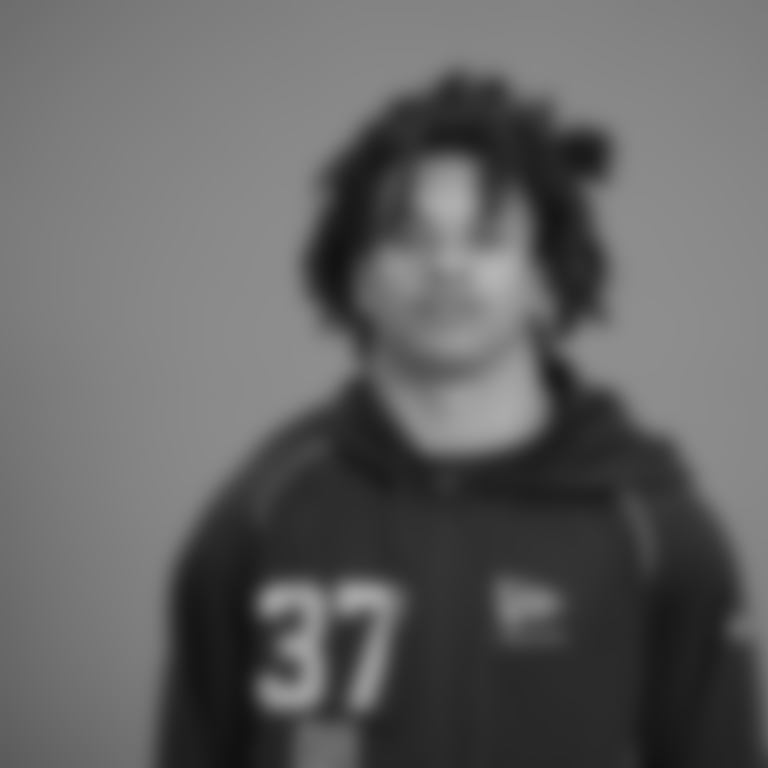 Maryland defensive back Jalen Huskey (37) poses for a portrait at the NFL football scouting combine in Indianapolis, Wednesday, Feb. 25, 2026 (AJ Mast/AP Content Services for the NFL)