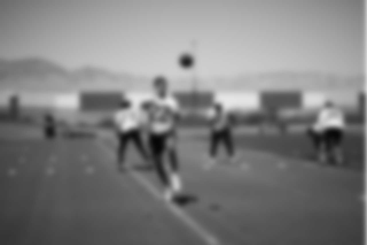 Las Vegas Raiders cornerback Greedy Vance (22) at a workout during phase two of the offseason program at Intermountain Health Performance Center.