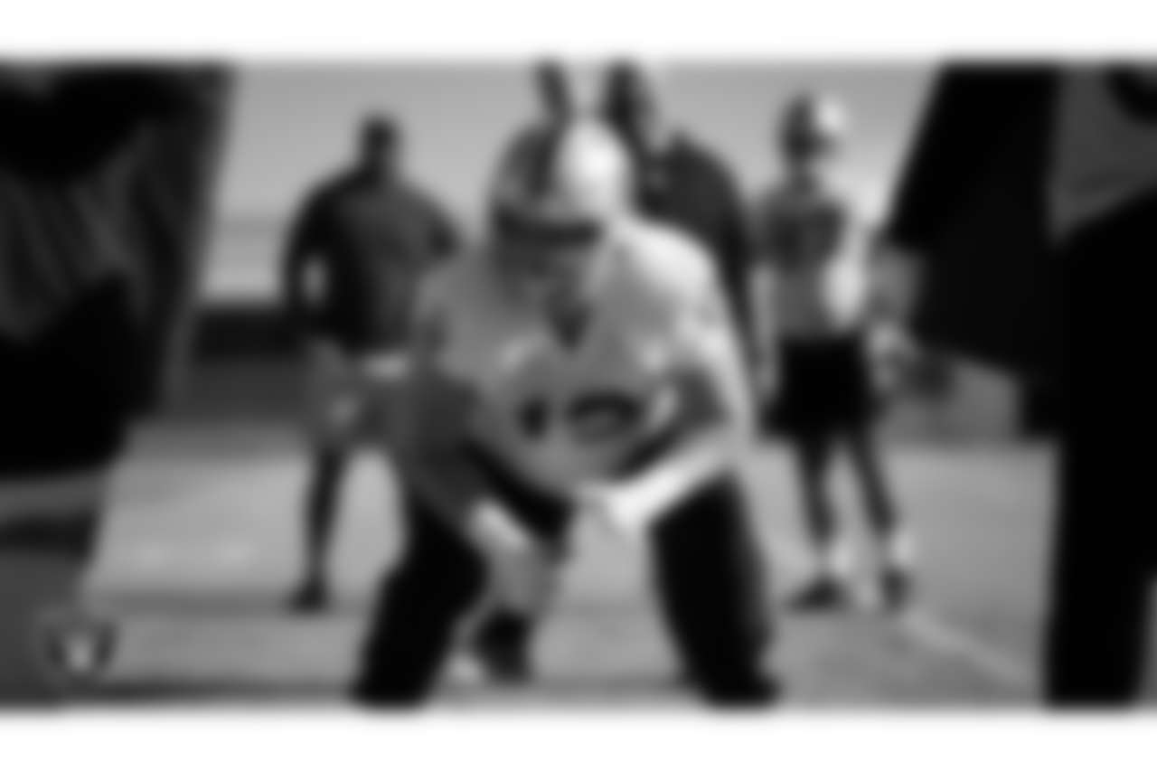 Las Vegas Raiders guard Greg Van Roten (70) during practice at Intermountain Health Performance Center.