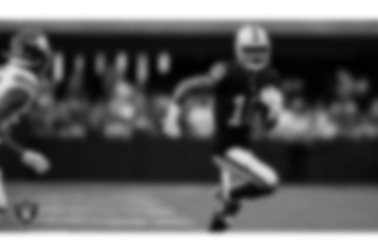 Las Vegas Raiders wide receiver Jakobi Meyers (16) during the regular season home game against the New York Giants at Allegiant Stadium.
