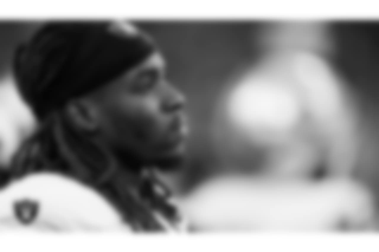 Las Vegas Raiders wide receiver Dont'e Thornton Jr. (10) on the sidelines during the preseason away game against the Seattle Seahawks at Lumen Field.