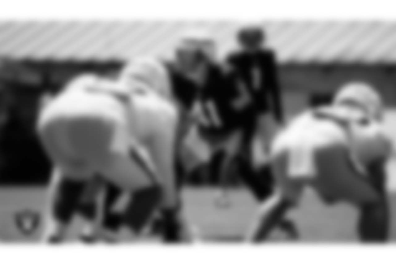 Las Vegas Raiders linebacker Robert Spillane (41) on the field for practice at 2024 Training Camp.