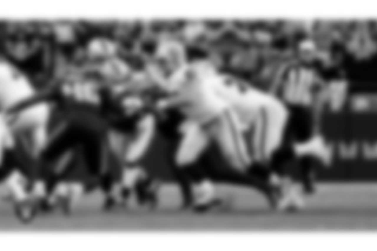 Las Vegas Raiders offensive lineman Jordan Meredith (61) during the preseason game against the Seattle Seahawks at Lumen Field.