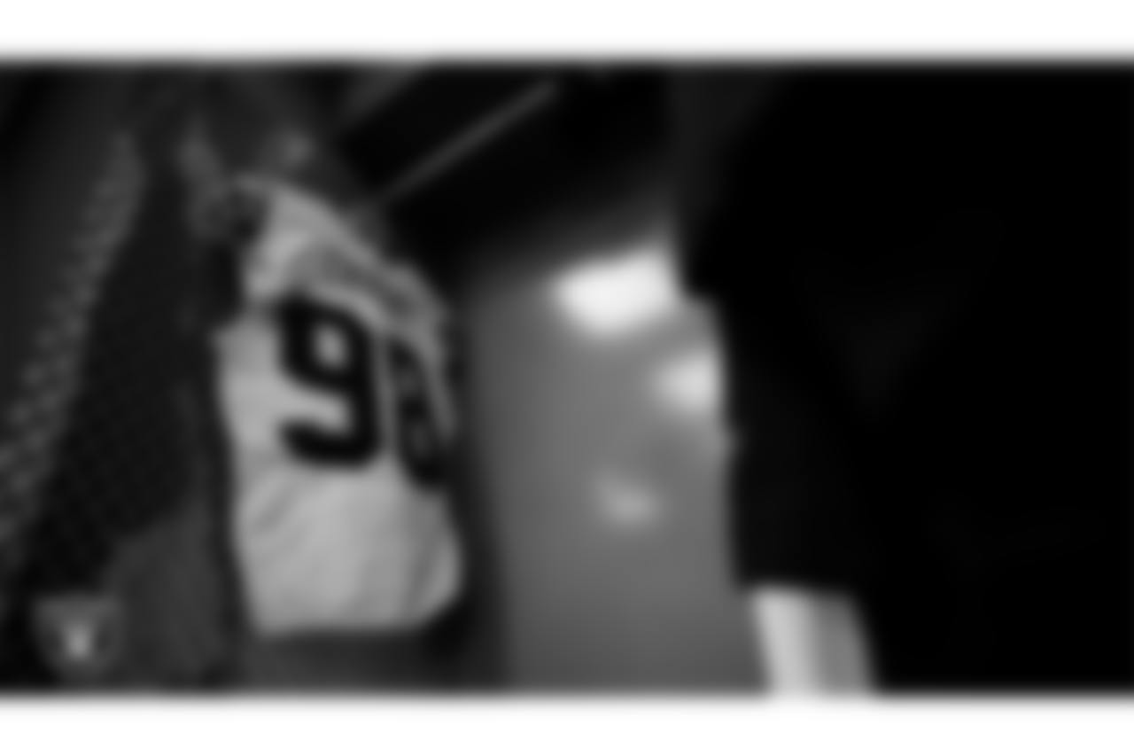 The locker room prior to the Las Vegas Raiders' arrival for their preseason away game against the Arizona Cardinals at State Farm Stadium.