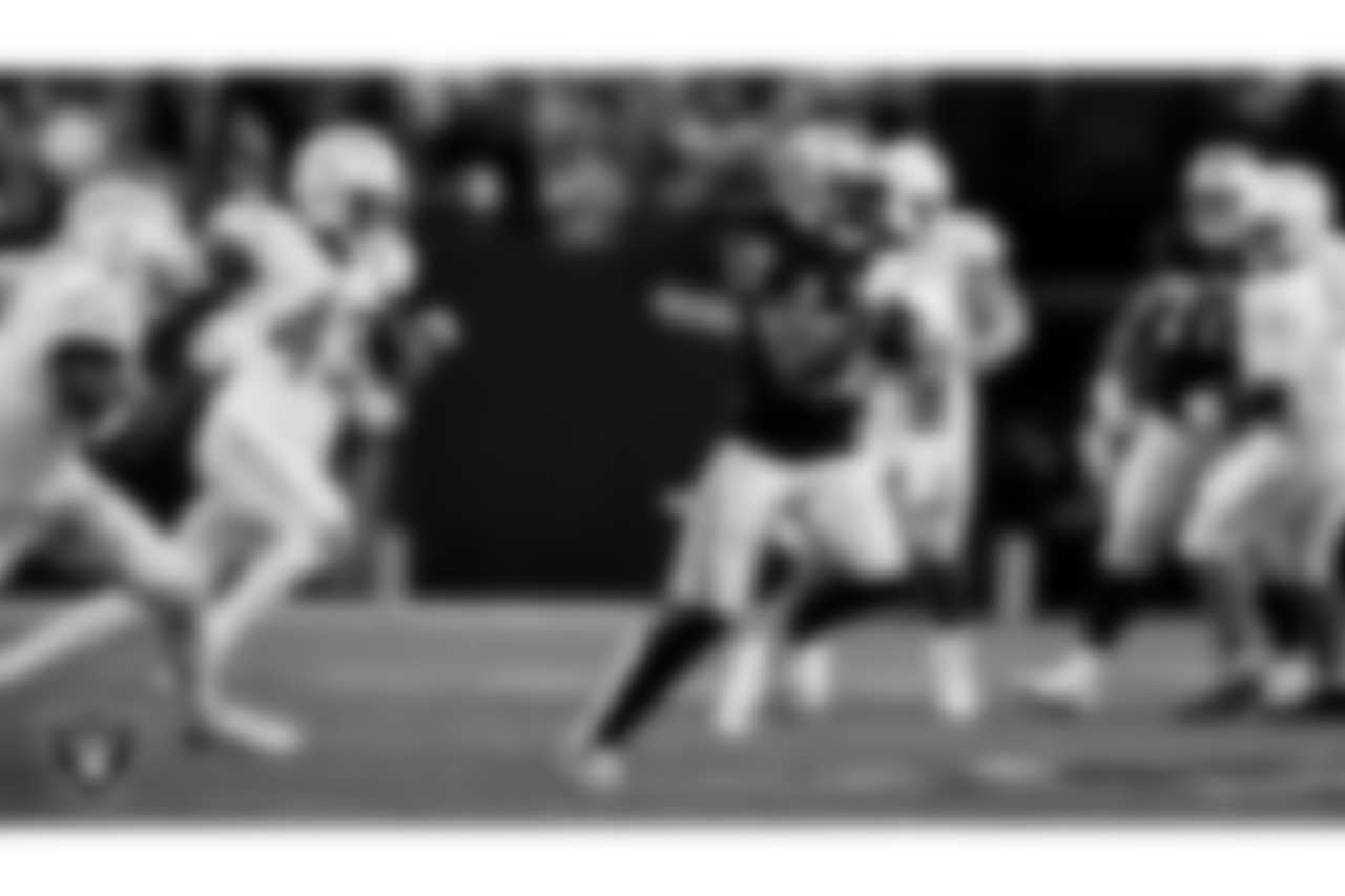 Las Vegas Raiders wide receiver Davante Adams (17) during the regular season home game against the Los Angeles Chargers at Allegiant Stadium.
