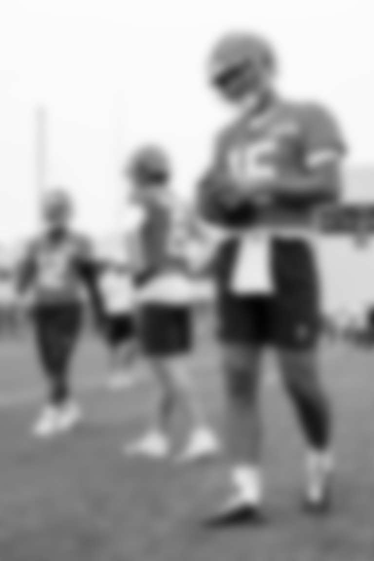 Quarterback Joe Flacco (15) during Day 3 of Training Camp at CrossCountry Mortgage Campus on July 25, 2025.