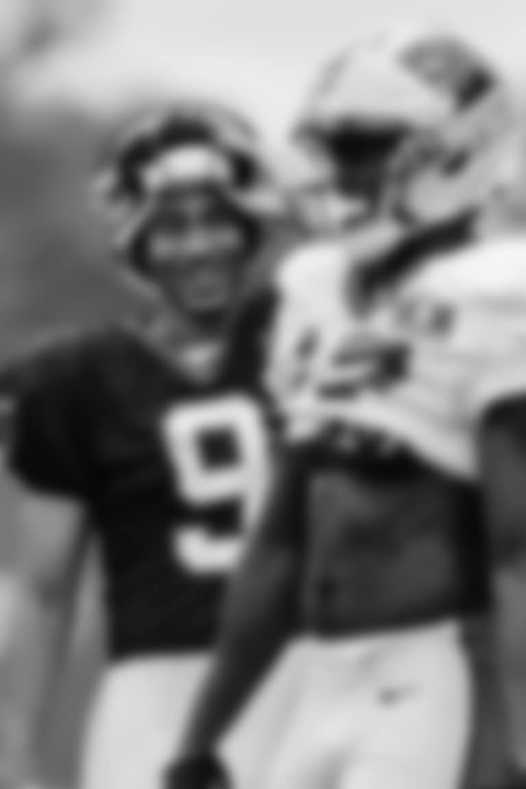 The Carolina Panthers hold camp Monday, Aug. 11, 2025 at Bank of America Stadium in Charlotte, NC.