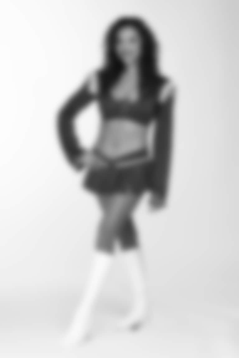 Mia R. of the Los Angeles Rams Cheer Team, Saturday, June 7, 2025, in Woodland Hills, CA.