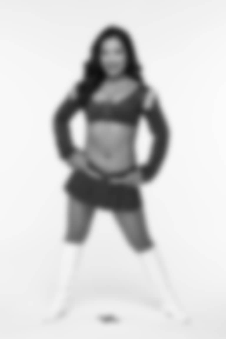 Chisako K. of the Los Angeles Rams Cheer Team, Saturday, June 7, 2025, in Woodland Hills, CA.