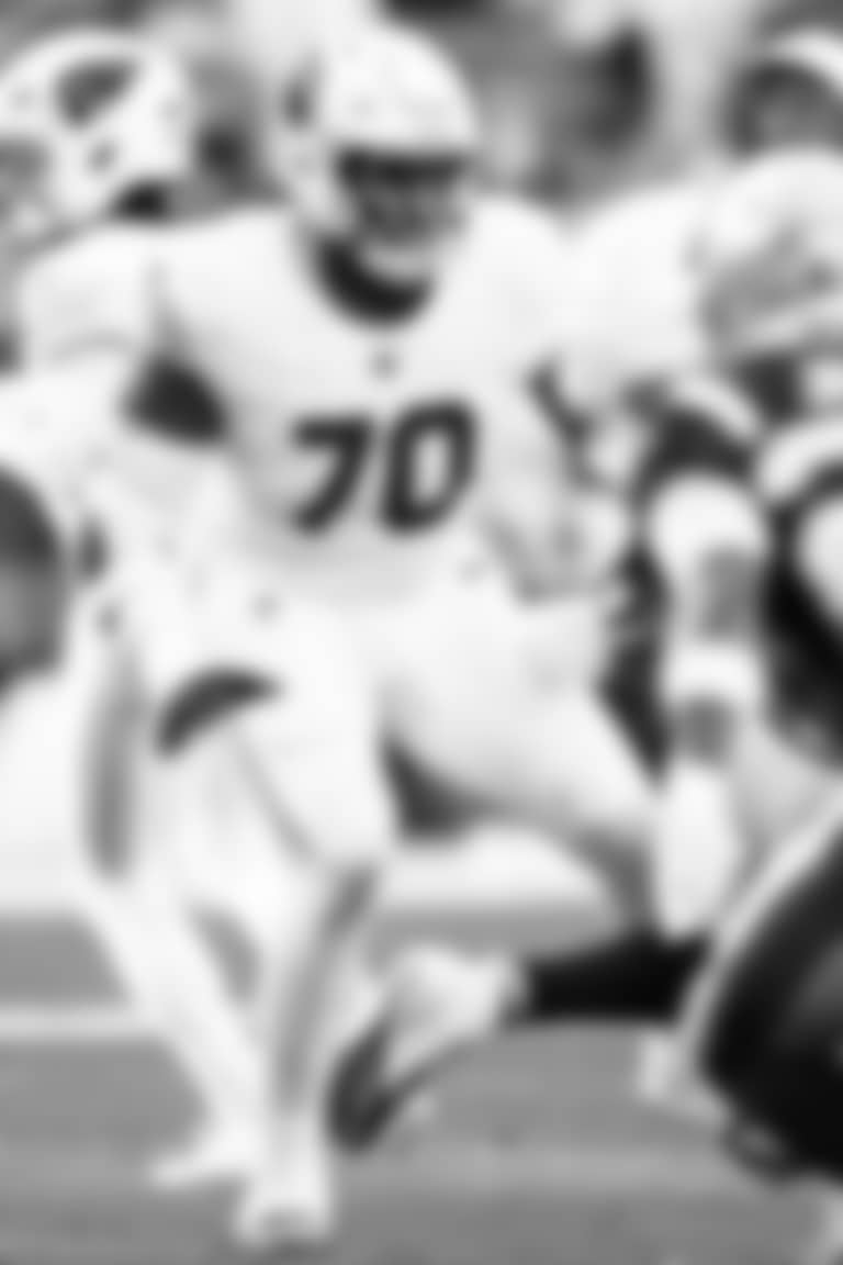 Arizona Cardinals offensive lineman Paris Johnson Jr. (70) during the Week 15 regular season game between the Arizona Cardinals and the New England Patriots on Sunday, Dec 15, 2024 at State Farm Stadium.