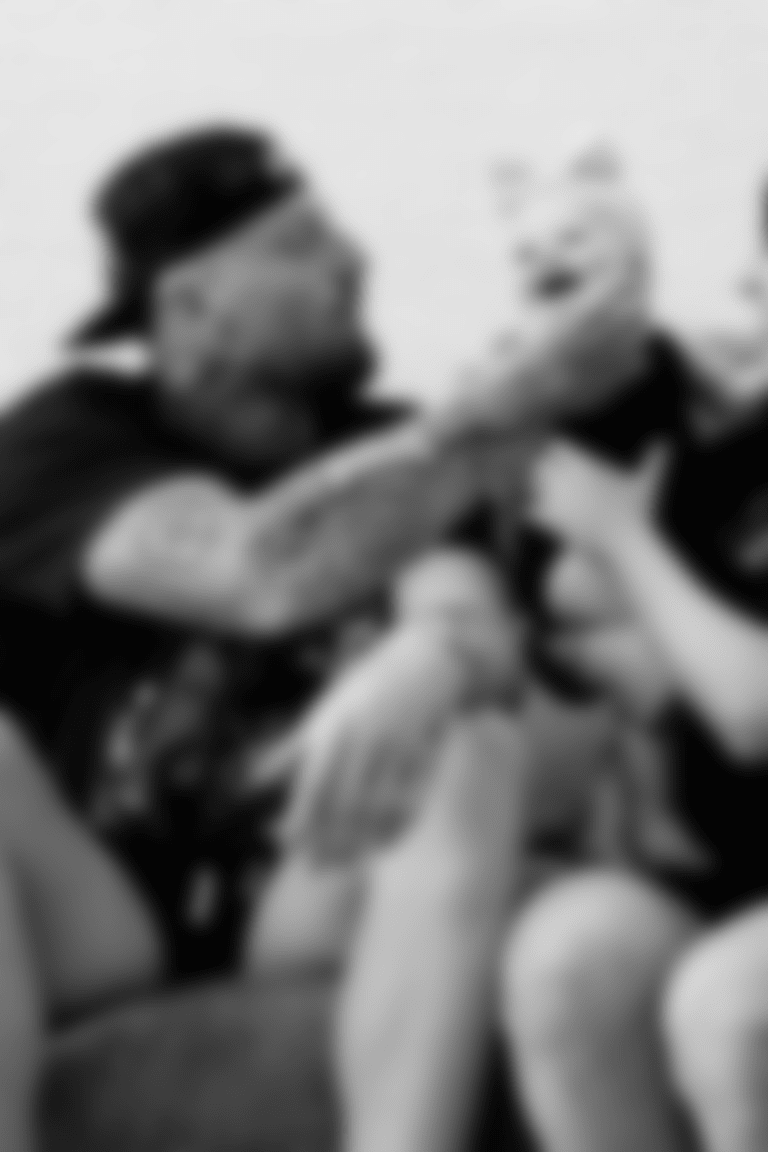 Maxx Crosby with his daughter, Ella Rose, and wife, Rachel.