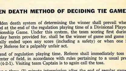 image: News OT provision in 1947 NFL Rule Book Thumbnail