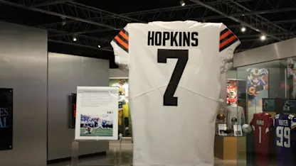 image: News Artifacts from records Browns' Myles Garrett, Dustin Hopkins set on display in CantonHopkins_LNDSCPE.png