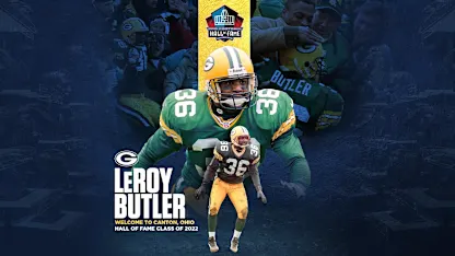image: Class of 2022: Genesis Butler, Gilbert Brown present LeRoy Butler for Pro Football Hall of Fame Enshrinement