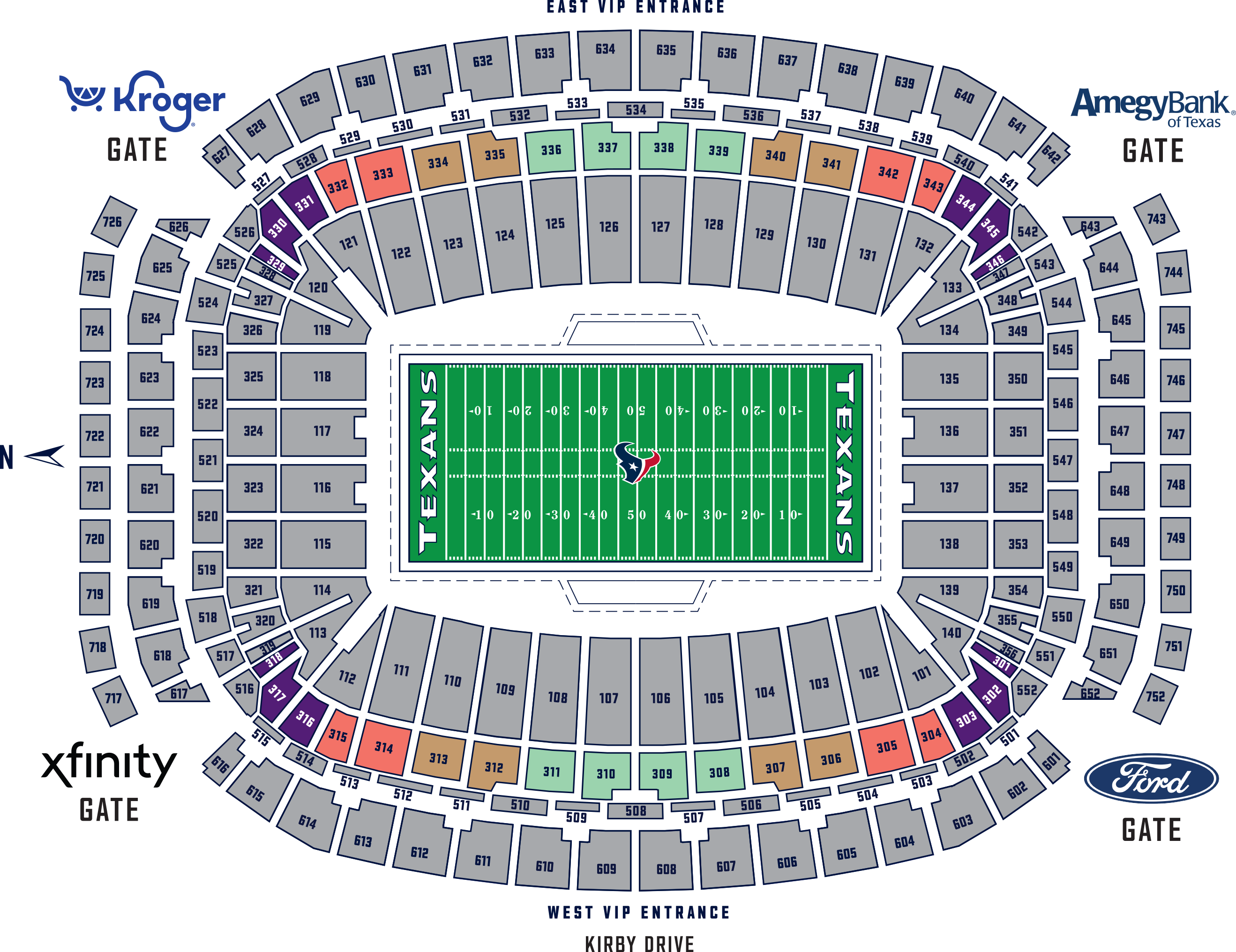 Breakdown Of The NRG Stadium Seating Chart