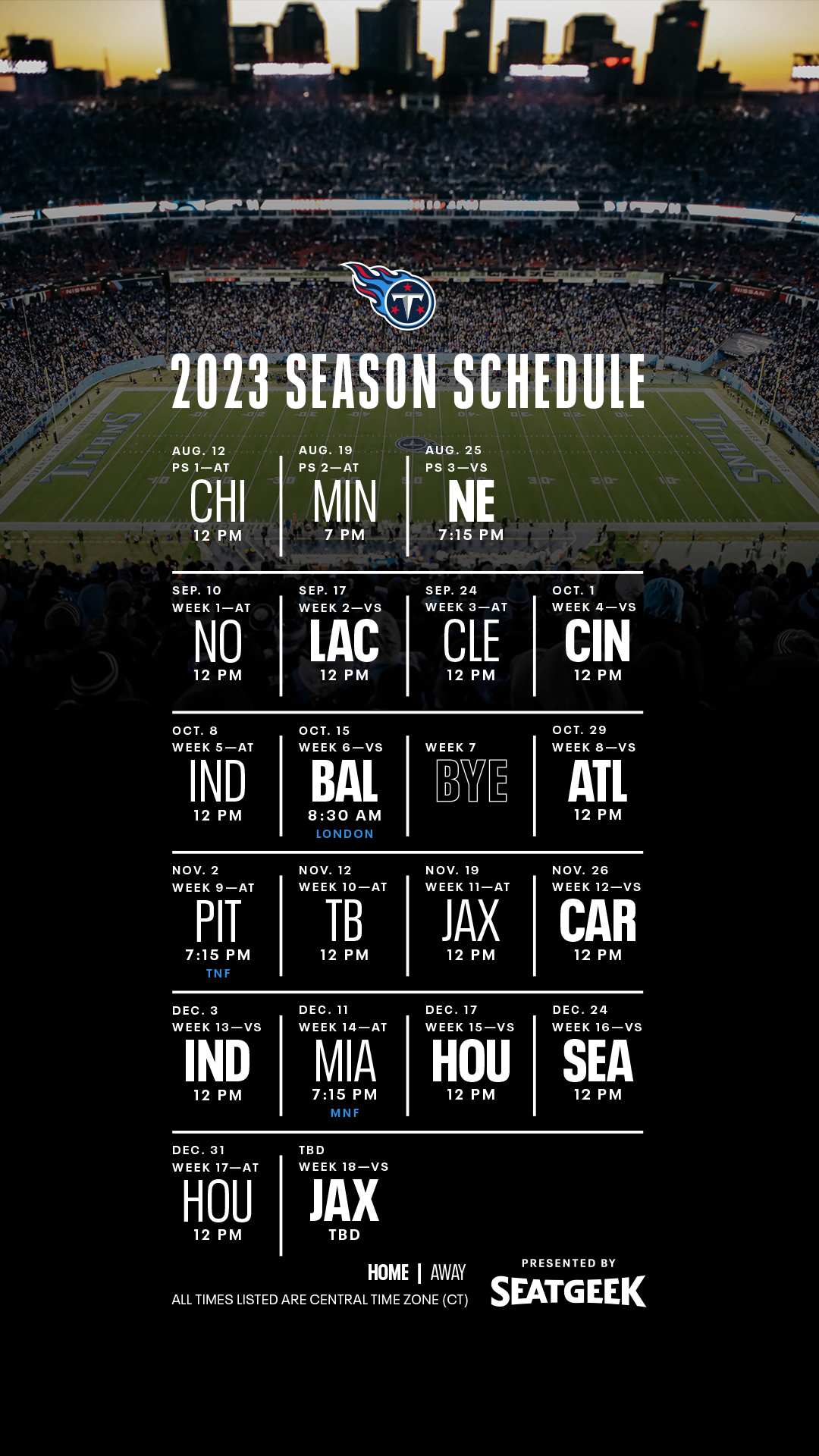 2023 Titans 4K Schedule Wallpapers for Desktop and Mobile : r/ Tennesseetitans