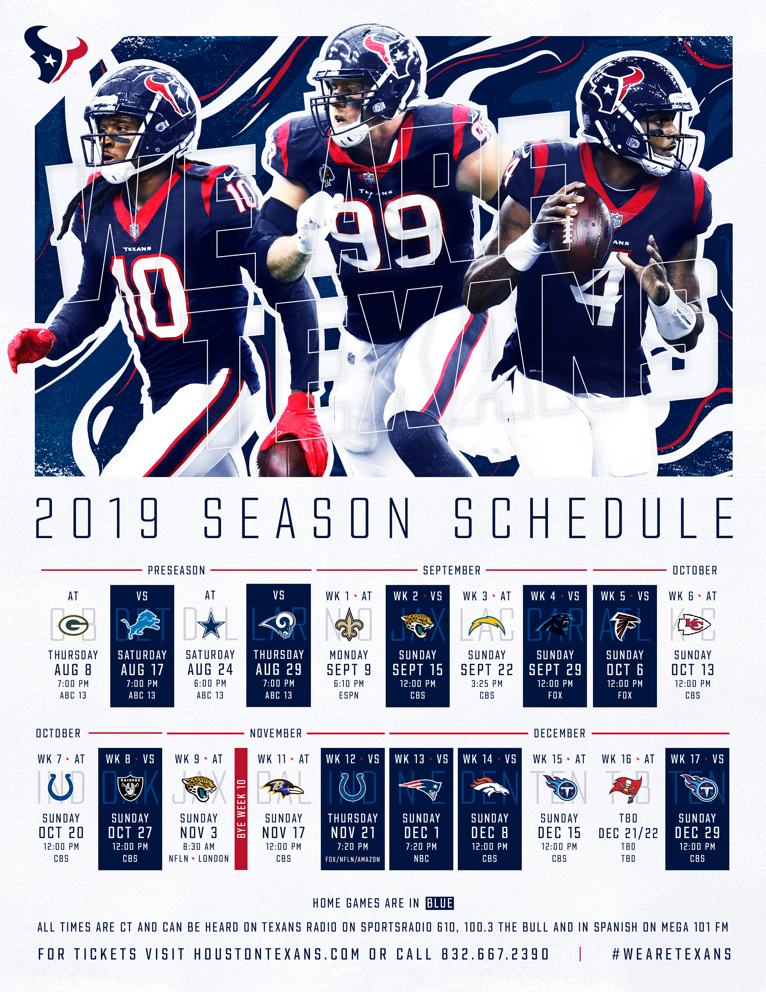 Texans Schedule Houston Texans