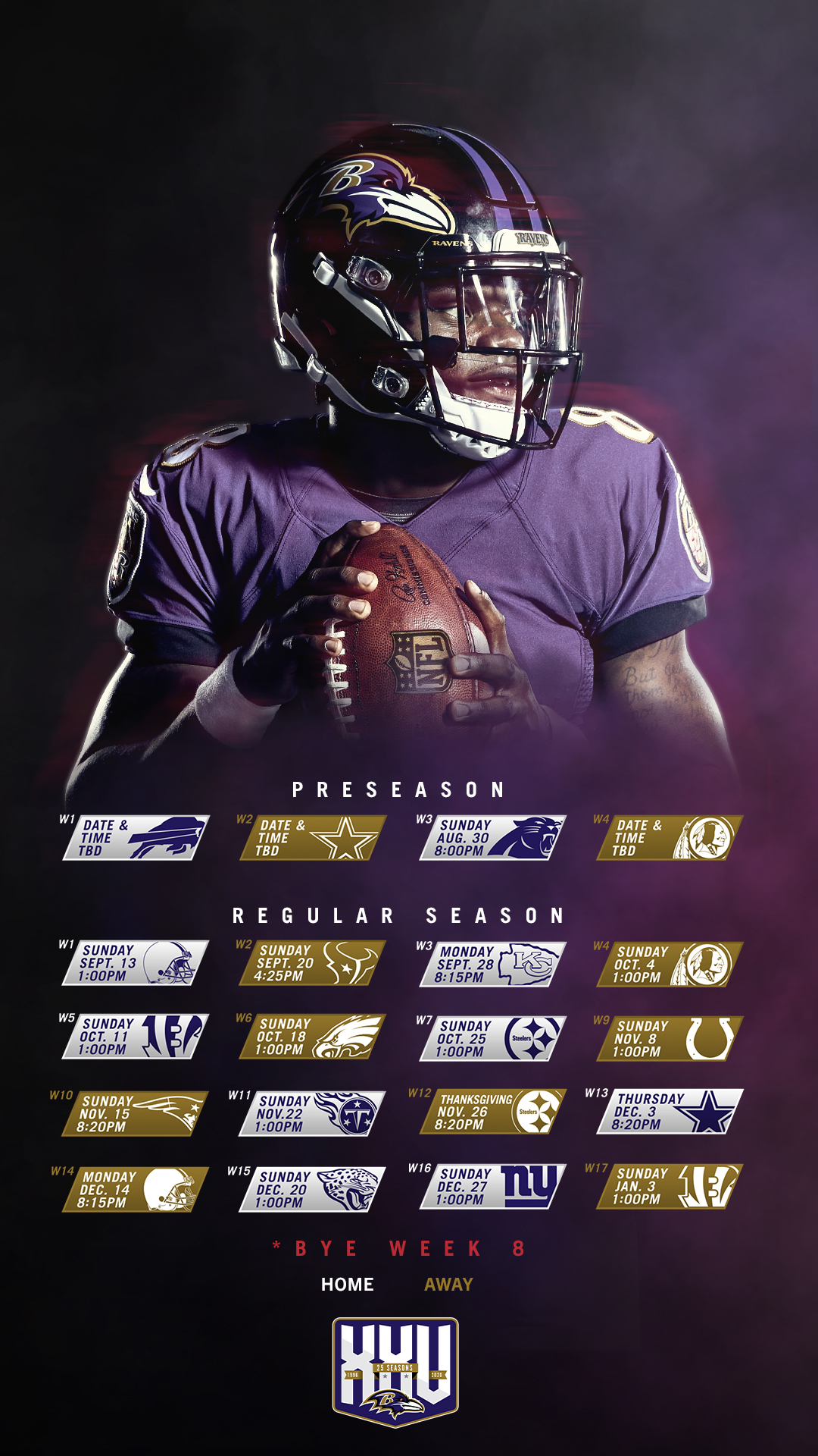 ravens schedule home