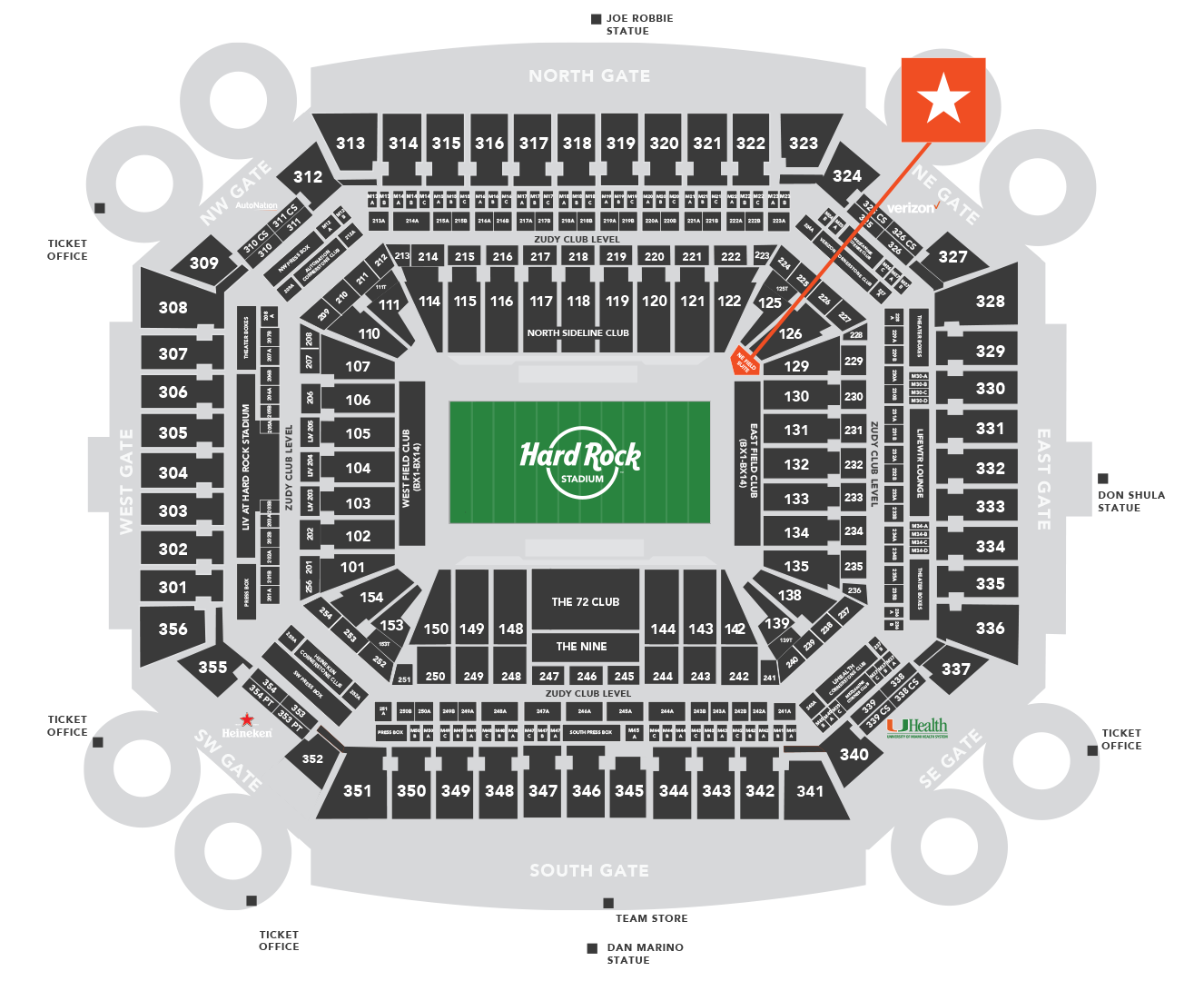 miami dolphins 3d seating chart