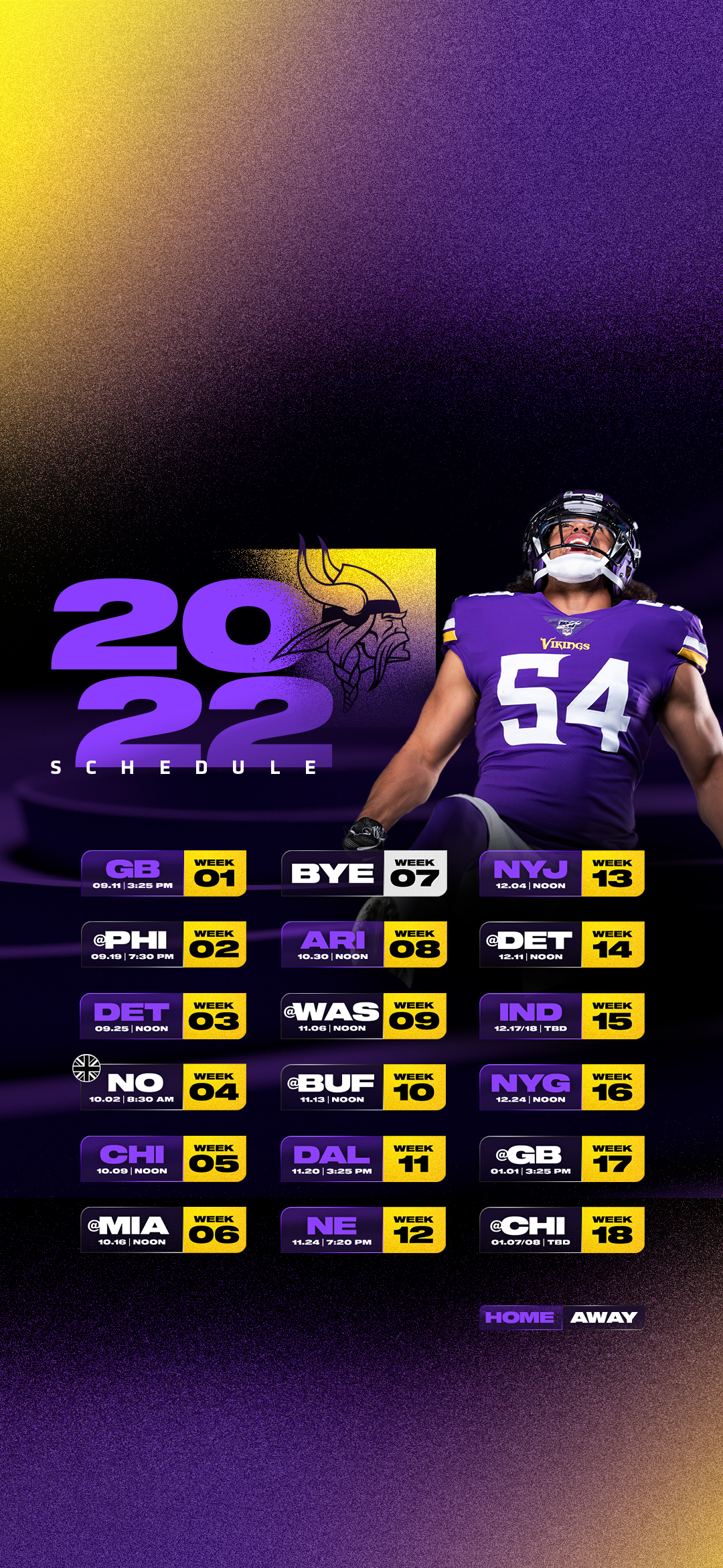 2021-2022 Minnesota Vikings Wallpaper Schedule