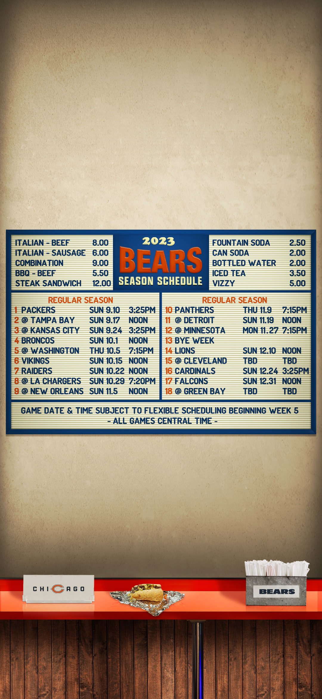 www chicago bears schedule