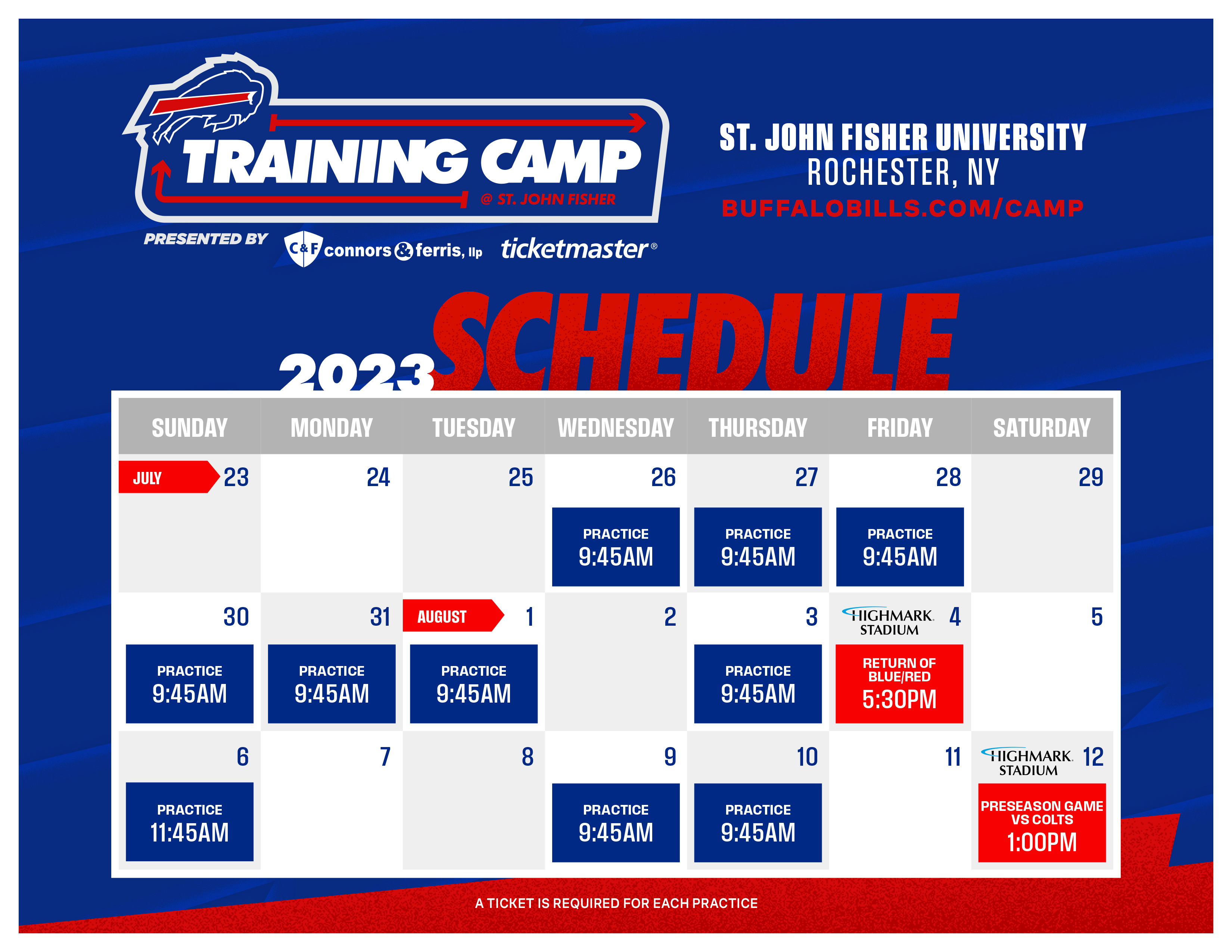 Bills agree to terms with St. John Fisher College to host training camp in  Rochester for 2022