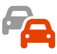 icon depicting two parked cars