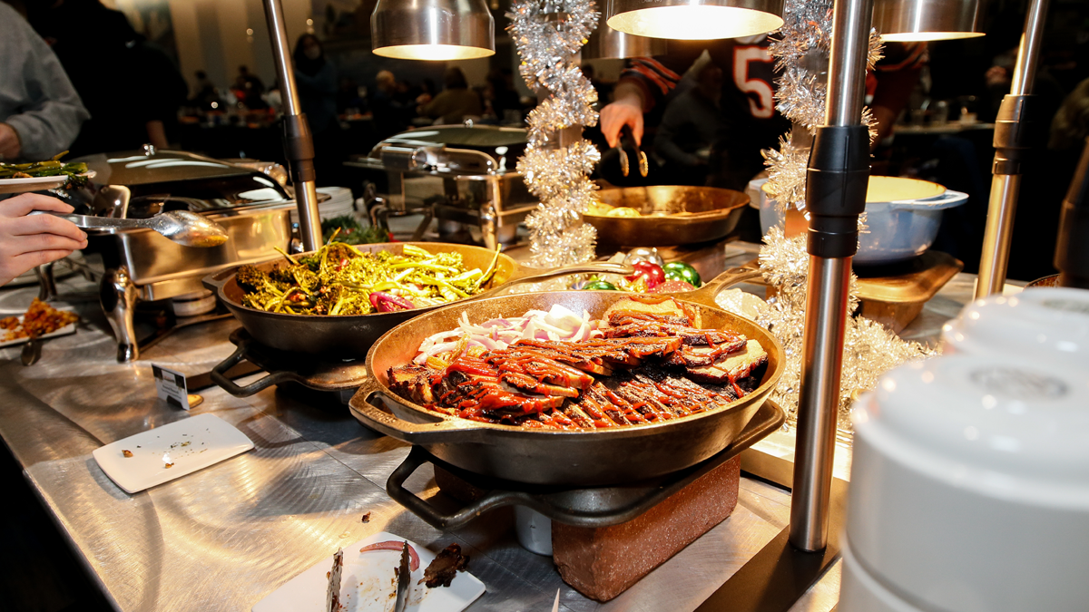 image of a food at a buffet in the united club at soldier field