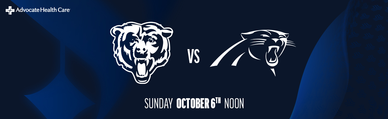 Gameday Guide - Carolina Panthers vs. Chicago Bears - October 6th, 2024 at Soldier Field - Brought to you by Advocate Health Care