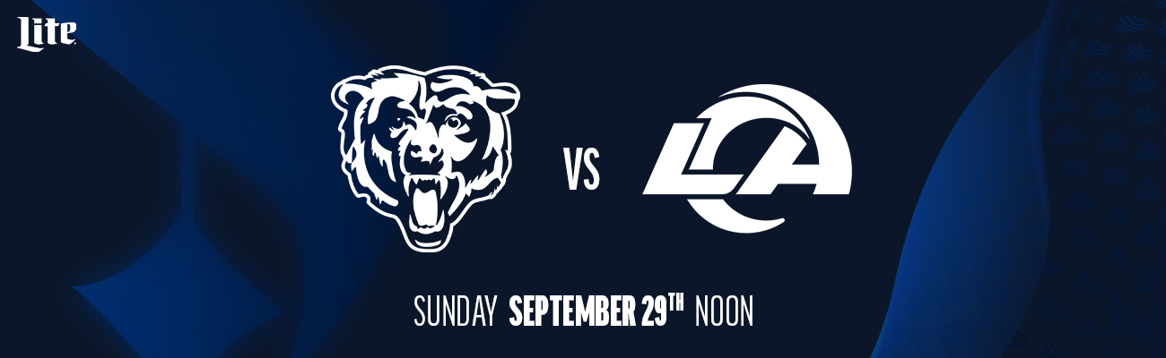 Gameday Guide - Los Angeles Rams vs. Chicago Bears - September 29th, 2024 at Soldier Field - Brought to you by Miller Lite