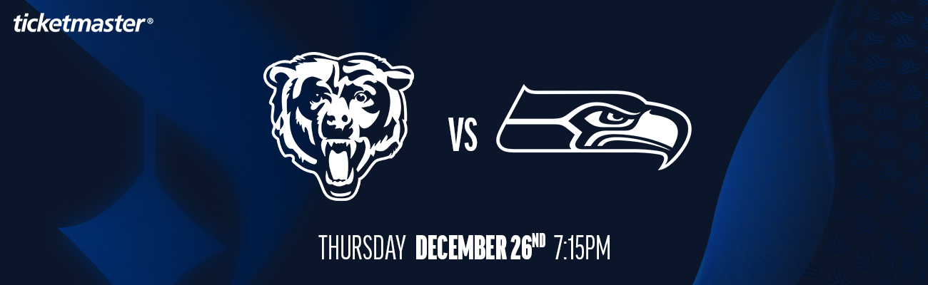 United Club Gameday Guide - Seattle Seahawks vs. Chicago Bears - December 26th, 2024 at Soldier Field - Brought to you by Ticketmaster