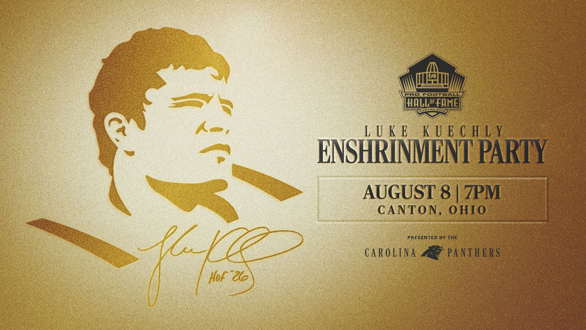 Luke Kuechly Enshrinement Party invitation