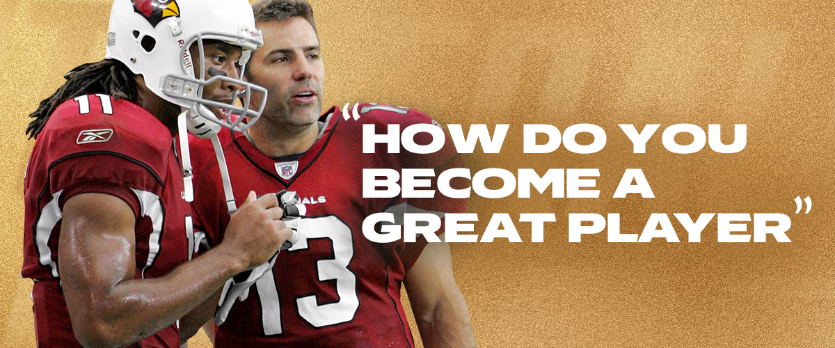 Kurt Warner with Larry Fitzgerald quote