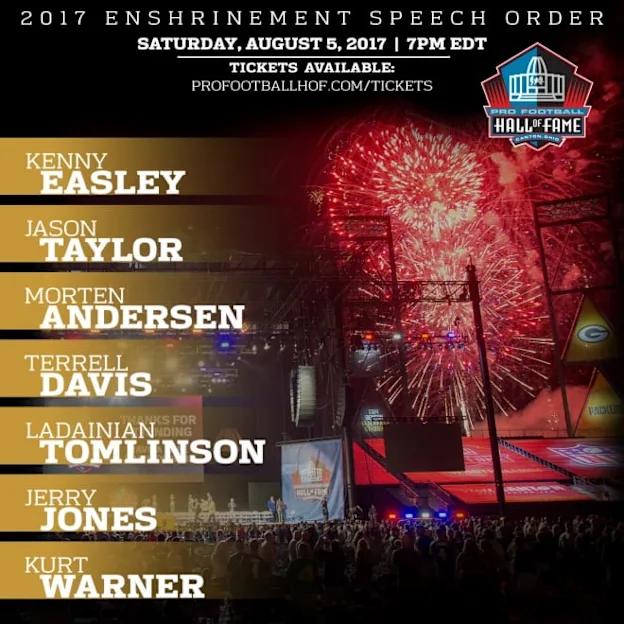 image: News Official Class of 2017 Enshrinement Speech Order AnnouncedClass_Order_Final