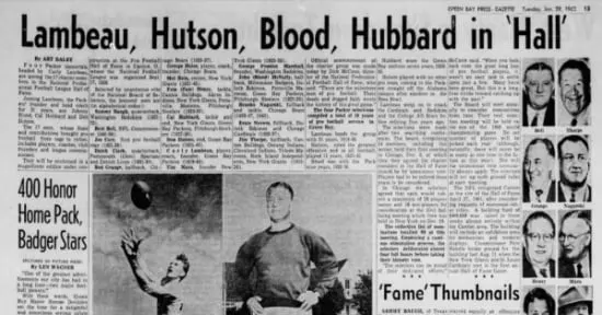 image: News Inaugural HOF Class of 1963GBPress550WebArticle