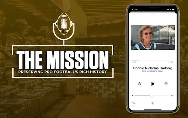 image: News The Mission Featuring Connie Nicholas Carberg, 1st Female NFL ScoutConnieNicholasCarbergFeature_1050x660_Logo