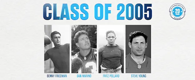 image: News Pro Football Hall of Fame Class of 2005 celebrates 20-year anniversaryThe four members of the Pro Football Hall of Fame's Class of 2005 are being celebrated for their 20-year anniversary.
