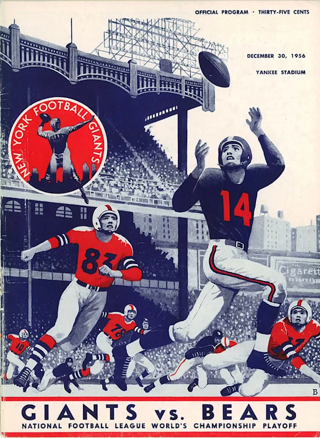 image: News Program Cover from 1956 NFL Championship