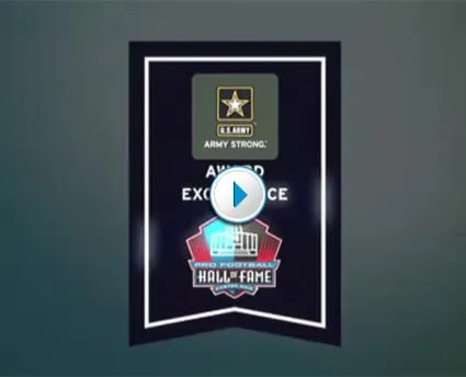 image: Football History Page US Army - Pro Football Hall of Fame Award for Excellence ProgramAward-Video-Holder