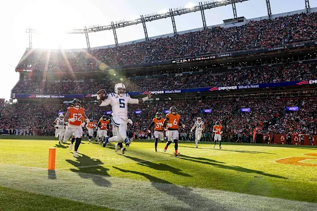 image: News Top photos of 2024 NFL season revealed in Pro Football Hall of Fame’s annual contestMichael Owens, NFL, “Richardson Leap” photo, Indianapolis Colts at Denver Broncos, Dec. 15, 2024.