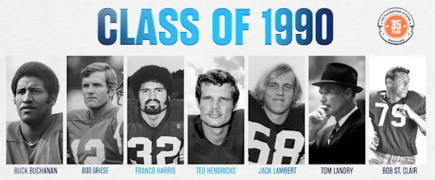 image: News Pro Football Hall of Fame Class of 1990 celebrates 35-year anniversaryThe seven members of the Pro Football Hall of Fame's Class of 1990 are being celebrated for their 35-year anniversary this year.