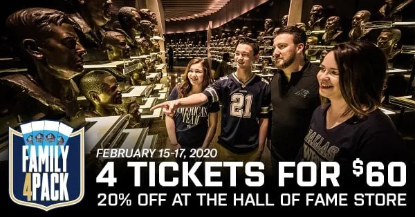 image: News Pro Football Hall of Fame Offering Family Four-Pack Over Presidents' Day WeekendFamily4PackDigitalAdsFEB_600TW