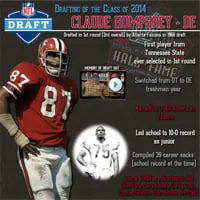 image: Football History Page Drafting the Class of 2014Humphrey_draft_graphic_250