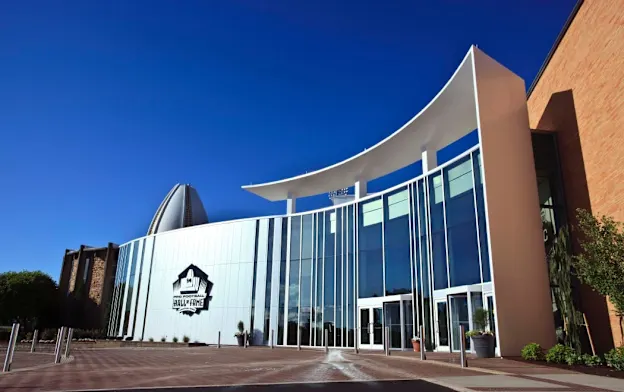 image: News Pro Football Hall of Fame to Reopen Exhibits Idled Under COVID-19 Health & Safety ProtocolsBuilding_Front_Web