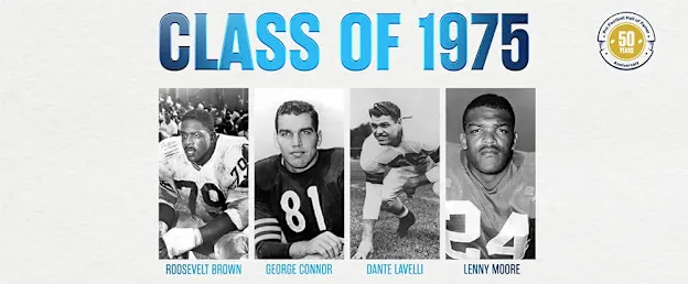 image: News Pro Football Hall of Fame Class of 1975 celebrates 50-year anniversaryThe four members of the Pro Football Hall of Fame's Class of 1975 are being celebrated for their 50-year anniversary this year.