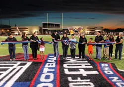 image: News Hall of Fame Logo Adorns Tom Landry Stadium